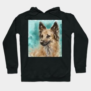 Contemporary Painting of German Shepherd Smiling Hoodie